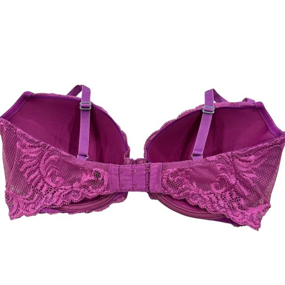 Natori Womens Lace Mesh Padded Bra 38DD Purple Adjustable Straps Underwire - Picture 3 of 5